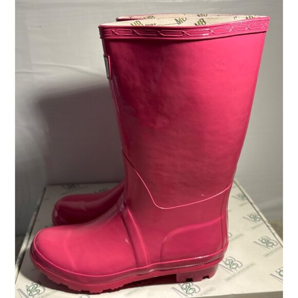 Girls Rubber Boot Waterproof Pink Gloss M&B Moneysworth & Best Sz 5 Tall - Picture 6 of 14